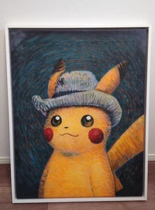 Pokemon Van Gogh Pikachu Canvas Art weißer Rahmen mit COA M 50x65cm von JP - Bild 1 von 2