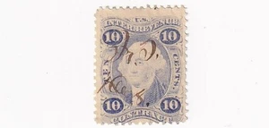 1862 BRIEFMARKE US SCOTT R34c "Washington-Contract Internal Revenue" 10 CENT GEBRAUCHT - J - Bild 1 von 1