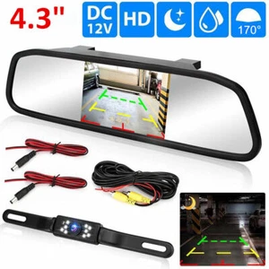4.3" Car Rear View Reverse Backup Camera Mirror Night Vision Parking System Kit - Picture 1 of 12