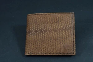 CARTERA MONEDERO HOMBRE MARRÓN AUTÉNTICO CUERO LAGARTO HECHO A MANO ROMA 40 - Imagen 1 de 9