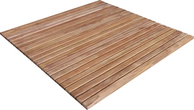 Alfombra de cuerda de ducha y baño natural de teca nórdica con base de goma 30′′ x 30′′ Foto 1 de 3