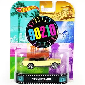 2014 Hot Wheels 65 MUSTANG Beverly Hills 90210- Retro Ent 1:64 Real Riders BDT99 - Foto 1 di 2