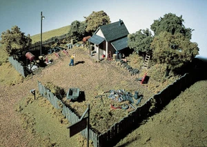 SMILEY'S TOW SERVICE HO-SCALE TERRIFIC COMPLETE SCENE KIT BY WOODLAND SCENICS  - Picture 1 of 3