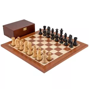 Down Head Black Championship Chess Set - Picture 1 of 8