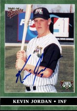 1999 Michigan Battle Cats KEVIN JORDAN Signed Card autograph AUTO ASTROS