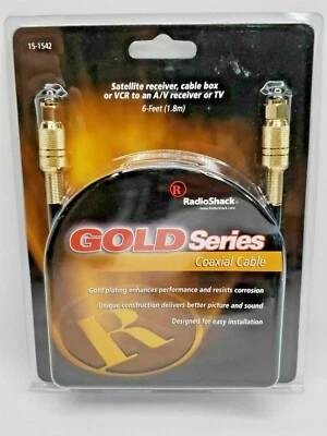 NEW  RadioShack ~ Gold Series Coaxial Cable 6 Feet (15-1542) - Image 1 of 2