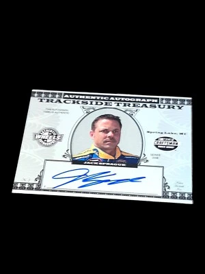 Jack Sprague 2008 WHEELS TRACKSIDE TREASURY PACK PULLED NASCAR signed card - Image 1 of 2