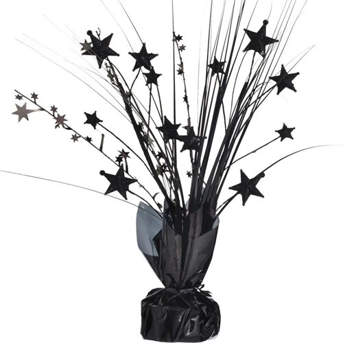 Black Spray Stars Centerpiece 12" Black Party Supplies Decorations Tableware - Image 1 of 1