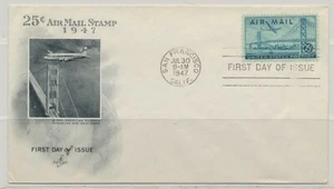 USA Sc. C36 New Air Mail Rates 25c on 1947 Art Craft FDC - Picture 1 of 2