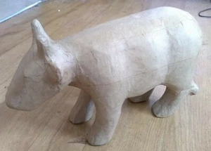 BULL cow MEDIUM PAPIER MACHE BROWN BLANK FIGURE 20x30x9cm CLC NEW - Picture 1 of 7