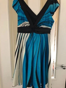 BNWT Ever Pretty Blue And White Striped Dress Size 12 - Picture 1 of 5