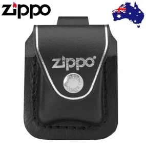 ZIPPO LIGHTER BELT POUCH - BLACK LEATHER WITH BELT LOOP - AUSSIE STOCK! - Picture 1 of 4