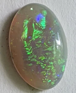 NICE DOME! 4.74ct Semi Black Opal GREEN & BLUE Oval from Lightning Ridge! - Picture 1 of 8