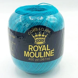 Coats & Clarks Royal Mouline 400 yd hilo de ganchillo Aqua #4173 - Imagen 1 de 3