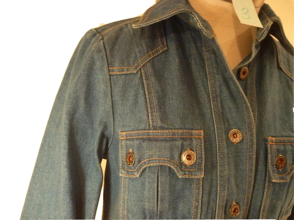 Chaqueta Vaquera Trucker Mujer S Denim Recortada Vintage Bolsillo Años 90 Corta Azul Foto 1 de 4