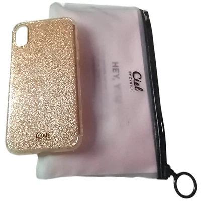 Ciel by Cyrill iPhone Xs X Mobile Phone Cover Gold Glitter Back Hard Case Pouch - Image 1 of 4