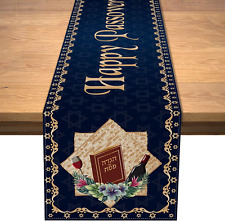 Happy Passover Table Runner Pesach Star of David Jewish Festival Holiday Party H