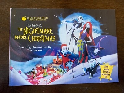 5 Disney Nightmare Before Christmas 1994 Video Booklets 15 pgs each Pristine! - Изображение 1 из 4