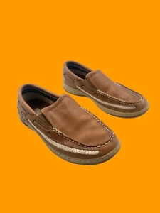 Margaritaville Mens Leather Casual Diamond Head Style Tan Slip-On Size 9.5 - Picture 1 of 10