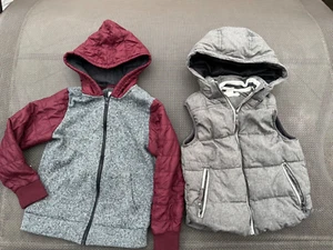 Lot of 2 OLD NAVY HOODIE and H&M PUFFER HOODED VEST size 7-8 - Picture 1 of 14