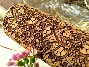 Lace Embossed Rolling pin Engraved Deep Carved Rolling Pin Textured Rolling - Picture 1 of 12