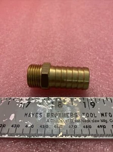 Pipe To Hose Barb Brass Connector 1/2” Pipe To 3/4” Hose ID - Picture 1 of 4