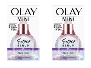 2 Pack Olay Mini Super Serum Night Repair Serum 0.4 oz Each - Picture 1 of 1