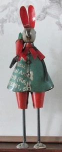 14 1/2" Tall~Metal Gardening BUNNY Rabbit w/Carrot~Primitive Farmhouse Decor*New - Picture 1 of 6