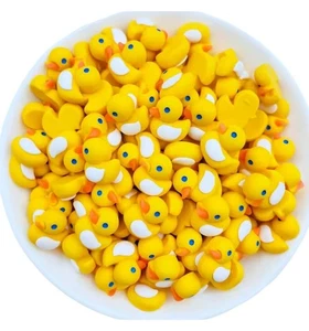 30 Junk Charm Charms Resin Cabochon Nail Art Mini Yellow Rubber Duck Ducks Bath - Picture 1 of 1