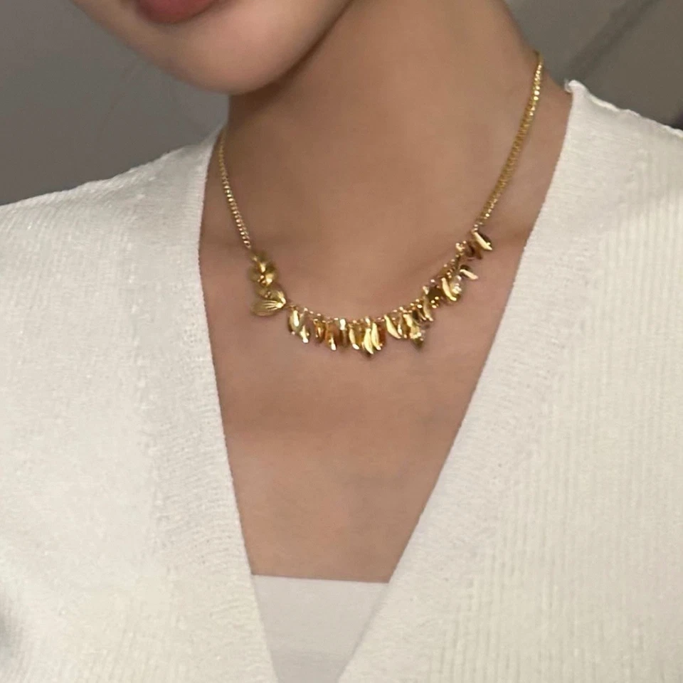 Gargantilla oreja trigo lentejuelas tweed estilo francés de inspiración vintage - diseño de nicho pequeño Foto 1 de 4