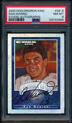 Donruss Dan Marino Gridiron Kings Studio 2000 autógrafo automático #'d/50 PSA 8 Foto 1 de 2