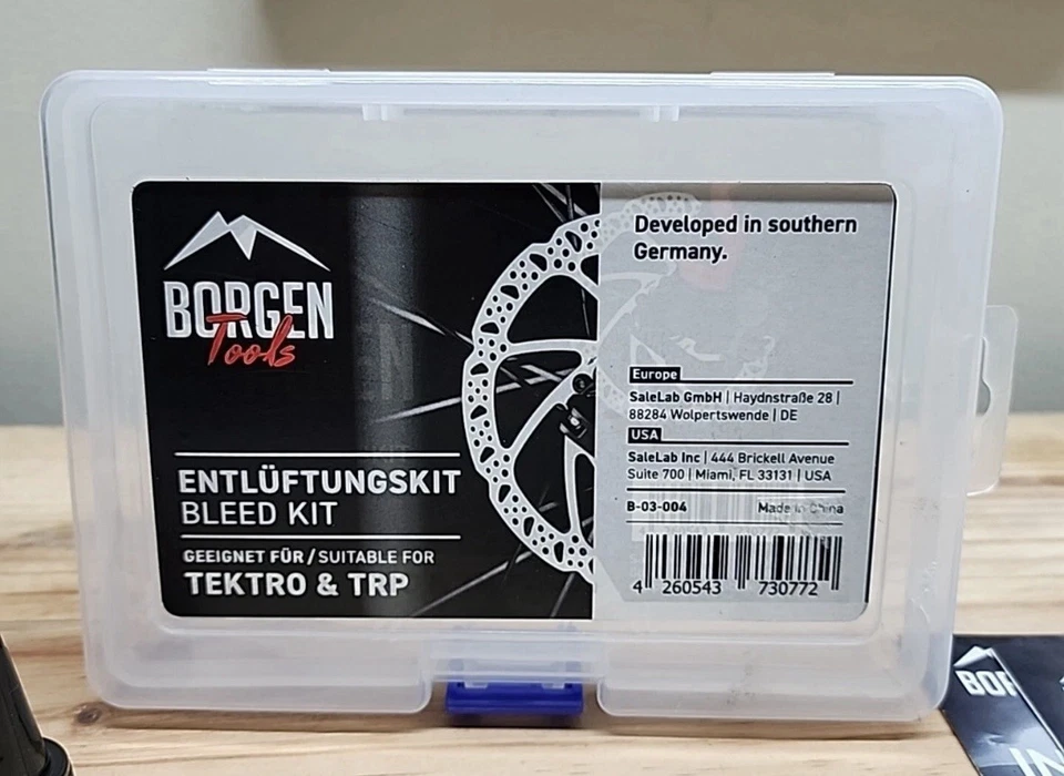 Kit de purga Borgen Tools adecuado para bicicleta Tektro y TRP Foto 1 de 2