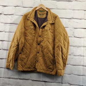 STIO Jacket Mens Medium Snap Long Sleeve Quilted Tan Pockets - Picture 1 of 9