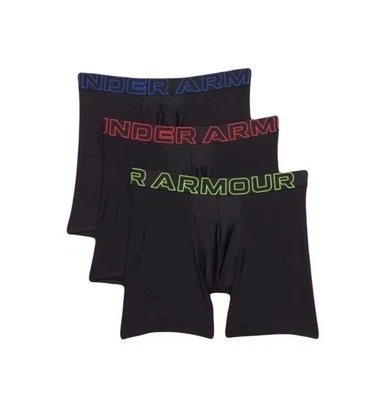 Under Armour novo com etiquetas. Pacote com 3.  Boxerjock 6 polegadas.  Preto. MRSP. US$ 42,00 - Imagem 1 de 4
