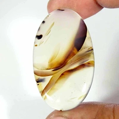 61.40Cts Natural Montana Agate Oval Cabochon Loose Gemstone 26x45x6mm - Image 1 of 4