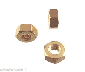 100 Dadi Esagonali Ottone M6 medi UNI 5588 ecrous laiton tuercas latón brass  - Imagen 1 de 1