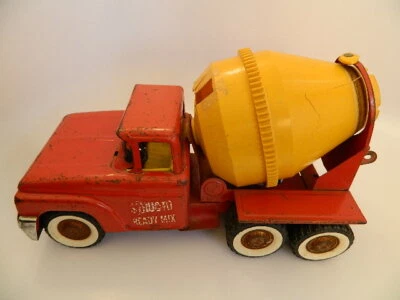 Vintage Structo Red Yellow Cement Ready Mix Pressed Steel Truck  - Image 1 of 4