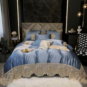 Bedding set 8 pcs Luxury Italian embroidery duvet cover flat sheet 2 pillowcases