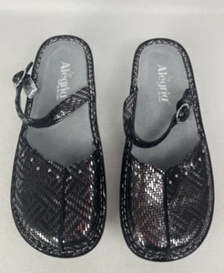 Algeria Tuscany Pewter Dazzler Metallic Mary Jane Mules Size 8.5 BRAND NEW - Picture 1 of 8