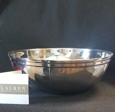 Tazón para servir Ralph Lauren Goworth acero inoxidable 12" Foto 1 de 4