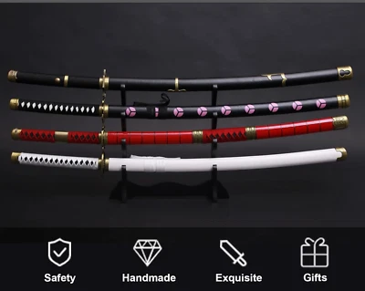 [4PC SET]Roronoa Zoro Swords Steel Katana Ichimonji/Kitetsu/Shusui/YamaEn - Image 1 of 4