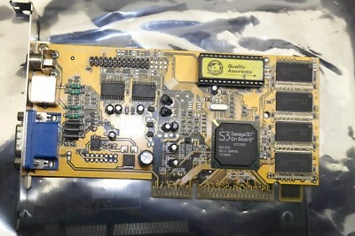 S3 Savage 3D AGP 8MB ram 86C390 video graphics VGA card s-video composit TV out - Image 1 of 4
