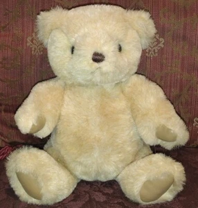 Gund Vintage 1982 Plush Gold Beige Teddy Bear Jointed 12" Posable Dressable 🧸 Y - Picture 1 of 4