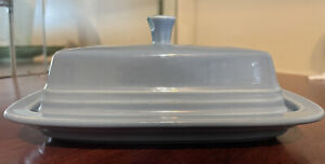 Retired Vintage Periwinkle Blue Fiesta Covered Butter Dish Nice but READ