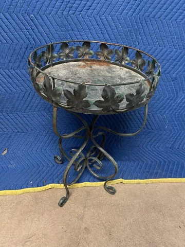 Vintage Wrought Iron Architectural Garden Plant Stand patio MCM antique  15”x23” Cover