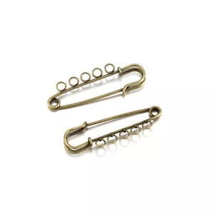 Spille di sicurezza 50 mm grandi spille da cucire in metallo con fori tonalità bronzo 10 pz - Foto 1 di 6