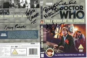 Doctor Who: The Enemy of the World DVD Cover Signed by MARY PEACH +5 - Picture 1 of 1