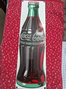 Vintage Coca Cola Porcelain Sign By Ande Rooney 1989 - Picture 1 of 8
