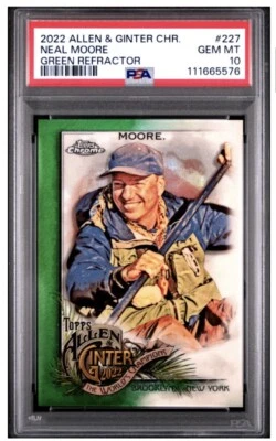 2022 TOPPS ALLEN & GINTER CHROME 227 NEAL MOORE GREEN REFRACTOR /99 PSA 10 - Image 1 of 2