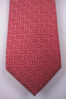 PERRY ELLIS PORTAFOLIO Corbata Cuello Randall Rojo Coral Limpia Geo Geométrica NUEVA Foto 1 de 2